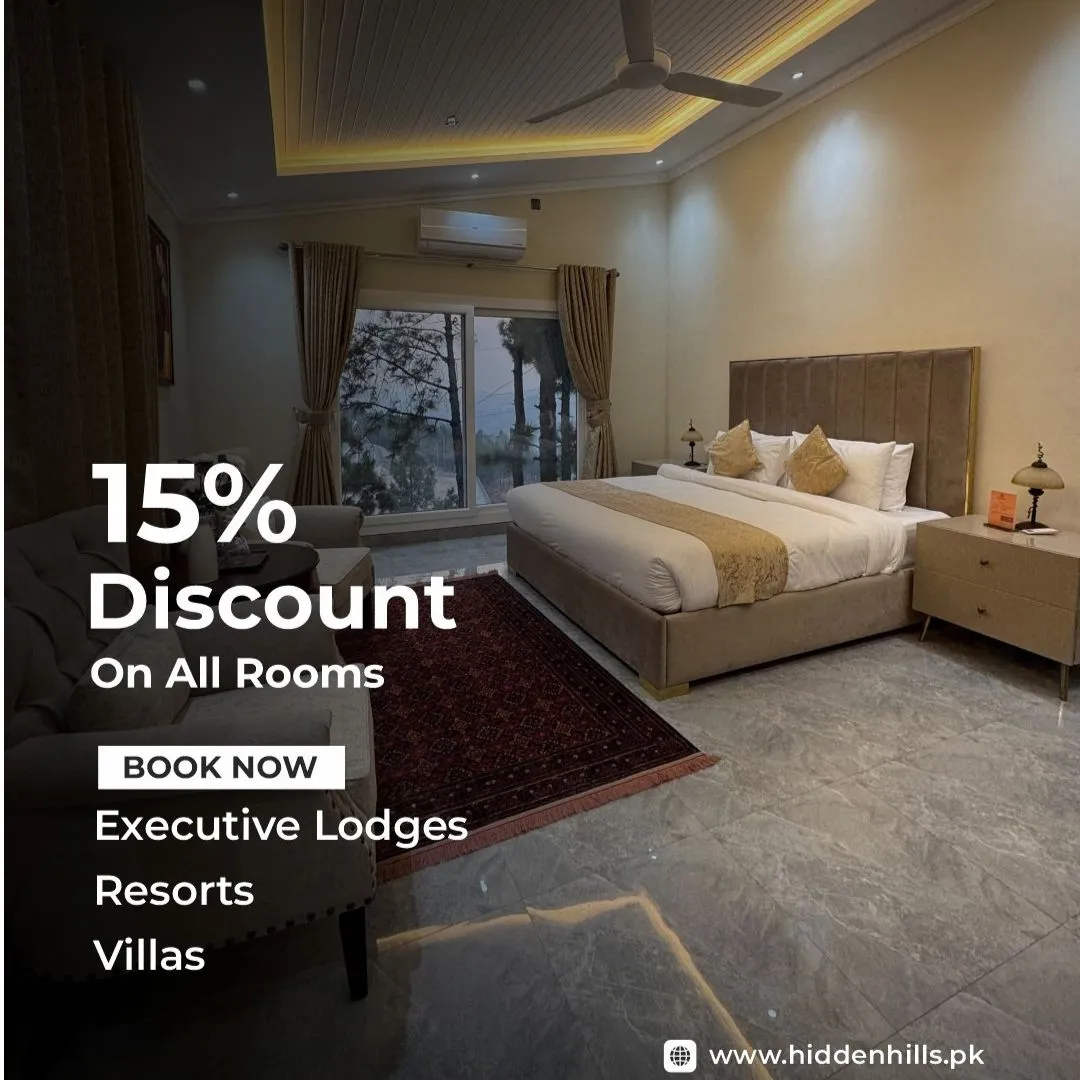 15 Percent Discount on Rooms at Hidden Hills Mansehra