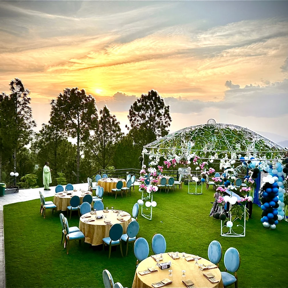 Corporate dining at Hidden Hills resort in Mansehra