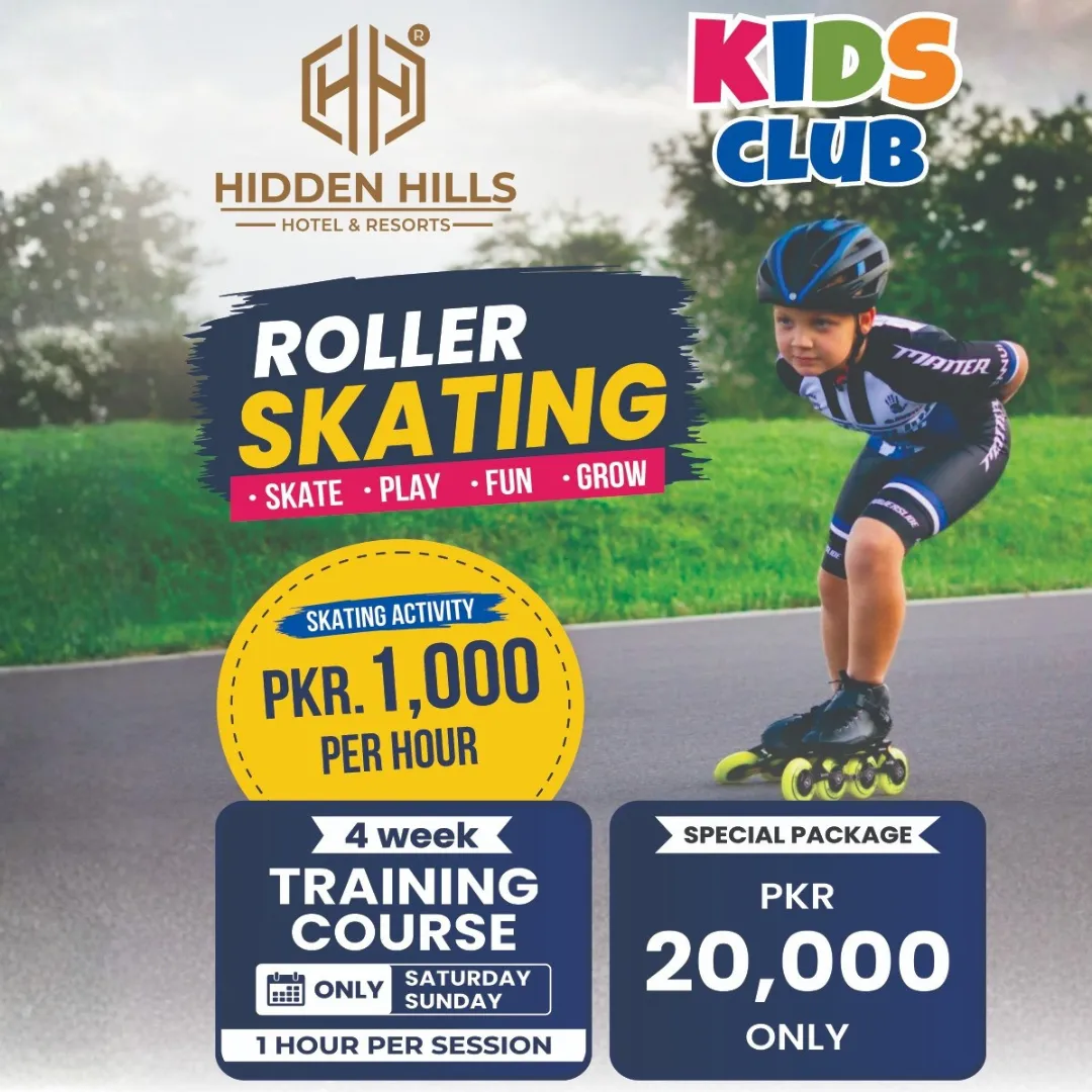 Hidden Hills Kids Club Roller Skating PKR 1000 Per Session