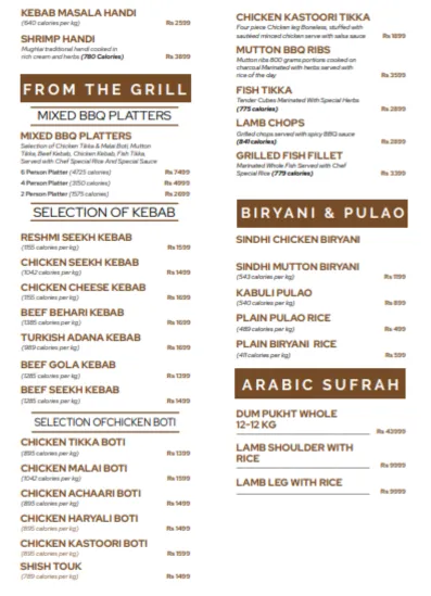 Hidden Hills Menu Page 1