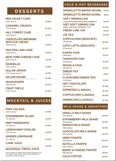Hidden Hills Menu Page 2