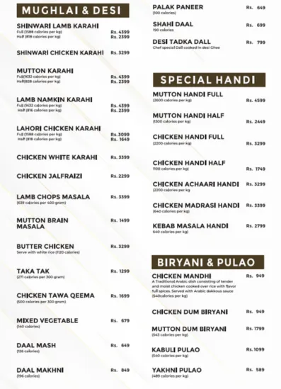 Hidden Hills Mansehra Menu Page 3