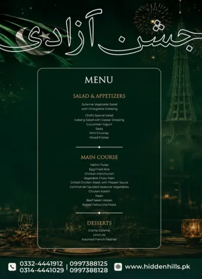 Hidden Hills Mansehra Menu Page 8