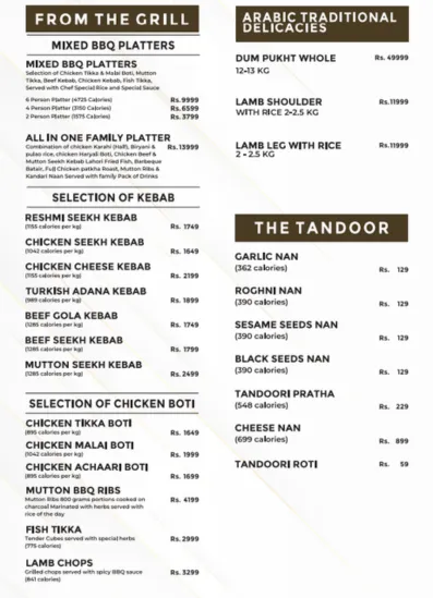 hidden hills menu