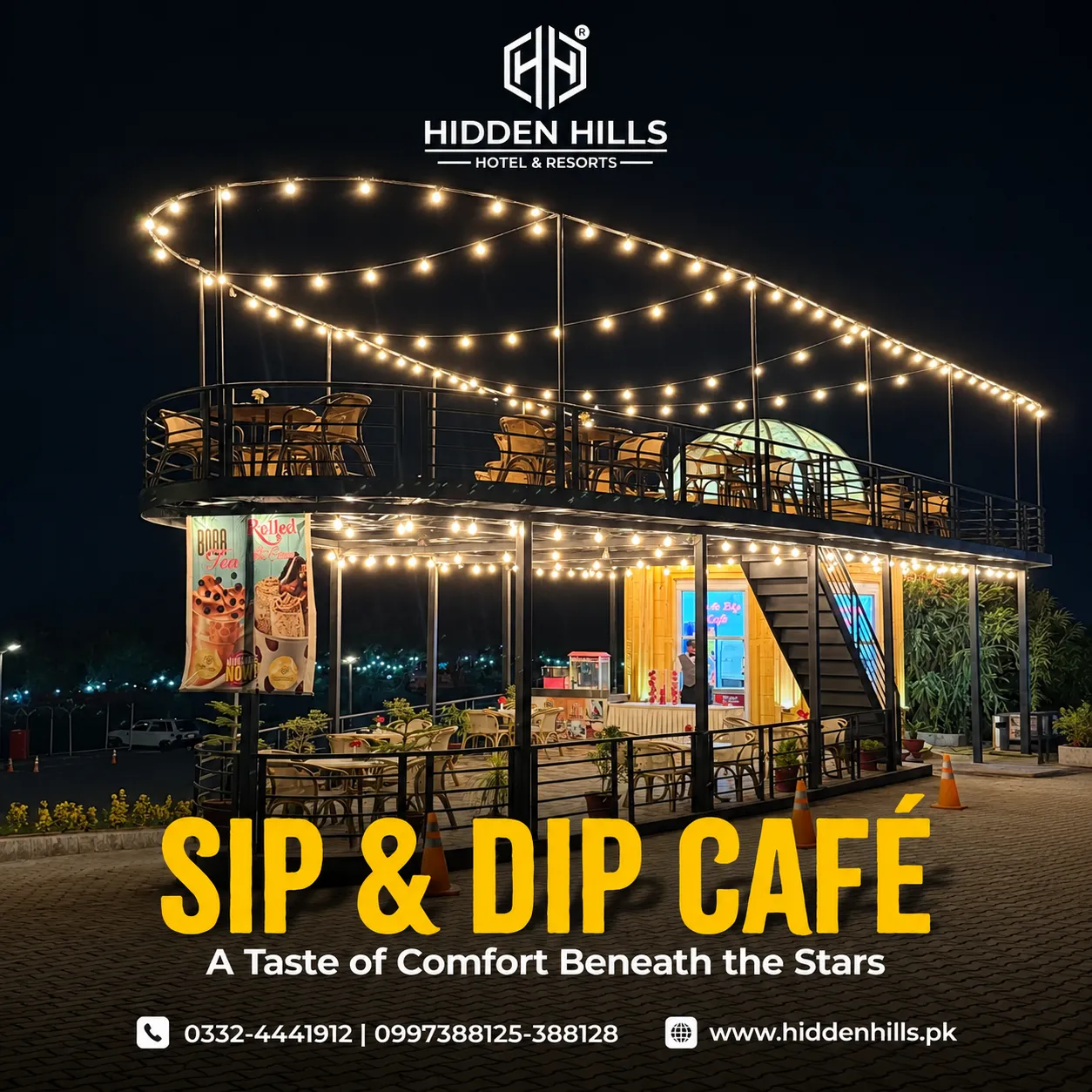 Open Air Cafe in Mansehra with Mountain Views